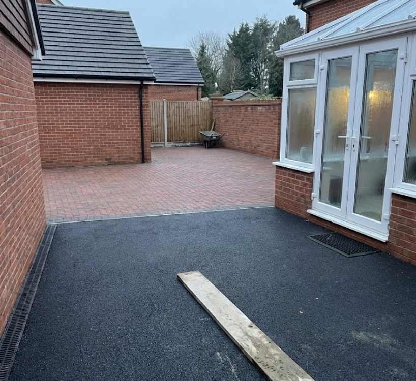 Domestic garden patios and commercial property applications we complete