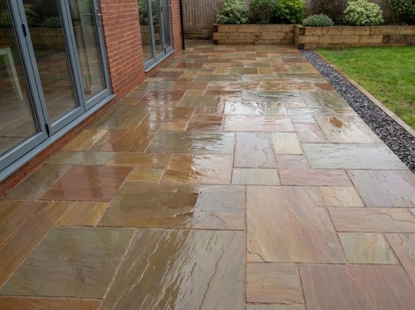 Grey Indian Sandstone and Other Popular Options We Install for Modern Garden Designs