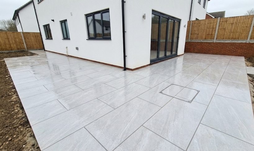 Grey Porcelain Patio Slabs and Premium Material Options We Install